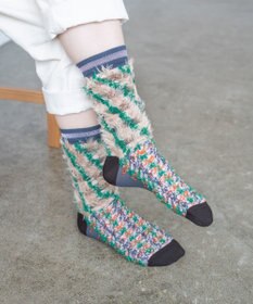 COQ LESSER TALE ラメリバーシブルファーソックス