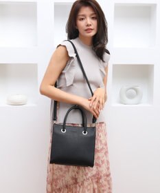 style code  【MERCURYDUO/マーキュリーデュオ】メタルアイレット　両アオリポケット　スクエアハンドバッグ