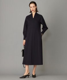 ICB L 【洗える】 レーヨンストレッチポンチ フレアワンピース