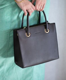 style code  【MERCURYDUO/マーキュリーデュオ】メタルアイレット　両アオリポケット　スクエアハンドバッグ