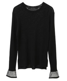 YECCA VECCA 袖口シアーリブニット