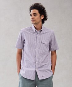 J.PRESS MEN 【クールマックス】サッカーストライプ／マイクロギンガムチェック シャツ/B.D