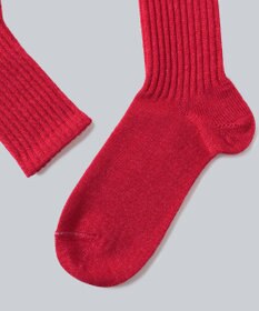 WHITE MAILS WOOL MIX PAPER WIDE RIB SOCKS ソックス