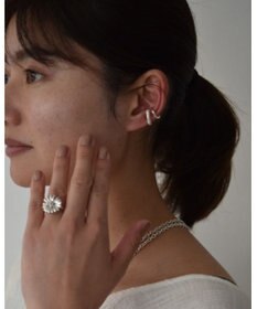 yoaa シルバー925 コーラル イヤーカフ