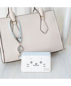 Mother garden しろたん リール付きパスケース 《顔ぼんブルー》 単品