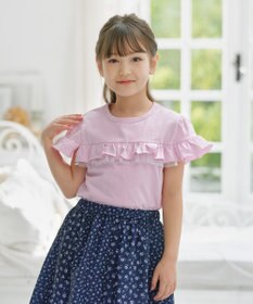組曲 KIDS 【UVケア】【150-160㎝】フレアラッフル Tシャツ
