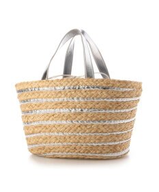 UNBILLION カシュカシュ cachecache / メタリックボーダーラフィアカゴバッグ