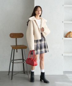 earth music&ecology リバーシブルフェイクムートンショートブルゾン