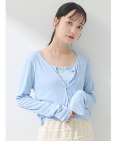 earth music&ecology ＳＥＴ２点カーディガン＋フラワーキャミ