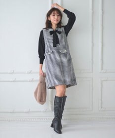 Feroux 【洗える】プチパールボウタイ ニット