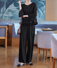 Tiaclasse L 【ブラウス×パンツ2点ット】フリルデザインセットアップ