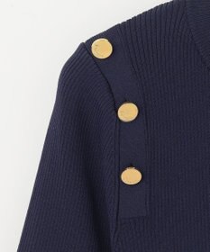 GRACE CONTINENTAL メタル釦リブニットトップ