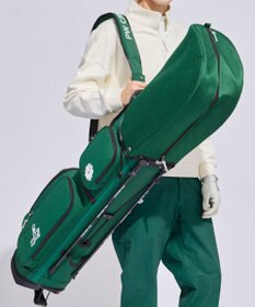 PW CIRCULUS 【UNISEX】デタッチャブル キャディバッグ シボ感のあるナイロンワッシャー素材 グリーン系