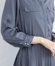 Tiaclasse L 【洗える】ヴィンテージサテンシャツワンピース