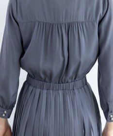 Tiaclasse L 【洗える】ヴィンテージサテンシャツワンピース