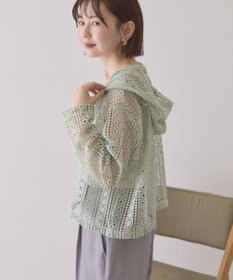 AMERICAN HOLIC 【先行予約】幾何学レースフードシャツ