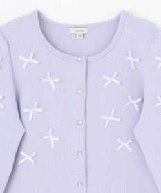 ANY KIDS スナップボタン リボンカーディガン