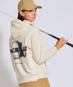 PW CIRCULUS 2025 NEW！【手洗い洗濯可】【WOMEN】キャットグラフィック スエードライク デタッチャブルフーディ ゴルフウェア レディース