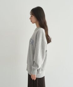 earth music&ecology 【洗濯機洗い可】スウェットライクロゴニットプルオーバー