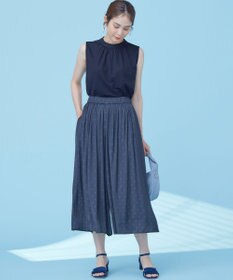 組曲 【秋のNEWカラー追加】ギャザーライトデシン パンツ