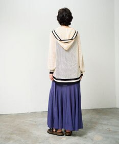 GRACE CONTINENTAL メッシュラインニットフーディ