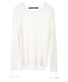YECCA VECCA 袖口シアーリブニット