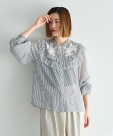 YECCA VECCA ラッフルレースブラウス