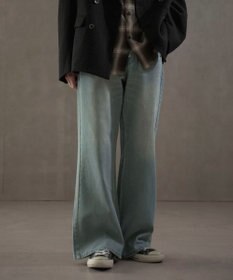 WEGO ボタンフライローライズフレアデニム