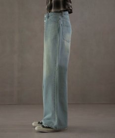 WEGO ボタンフライローライズフレアデニム