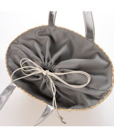 UNBILLION カシュカシュ cachecache / メタリックボーダーラフィアカゴバッグ