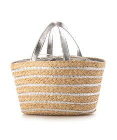 UNBILLION カシュカシュ cachecache / メタリックボーダーラフィアカゴバッグ