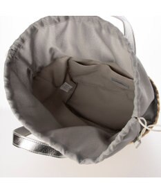 UNBILLION カシュカシュ cachecache / メタリックボーダーラフィアカゴバッグ