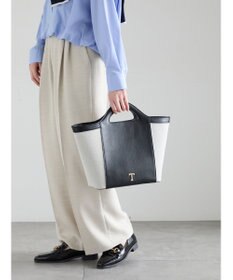 Te chichi Tメタルキャンバスエコレザーコンビトートバッグ