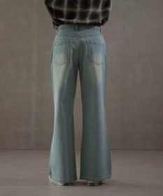 WEGO ボタンフライローライズフレアデニム