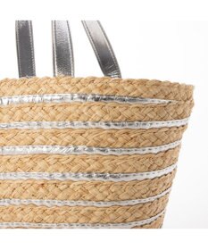 UNBILLION カシュカシュ cachecache / メタリックボーダーラフィアカゴバッグ