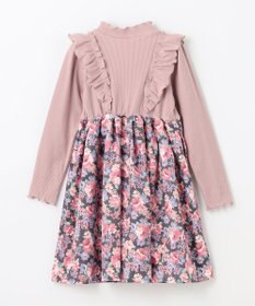 ANY KIDS 花柄 ドッキング ワンピース