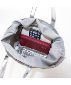 UNBILLION カシュカシュ cachecache / メタリックボーダーラフィアカゴバッグ