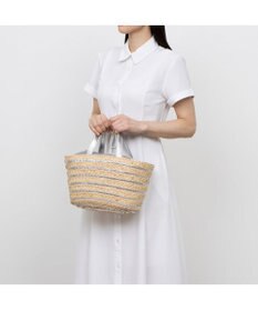 UNBILLION カシュカシュ cachecache / メタリックボーダーラフィアカゴバッグ