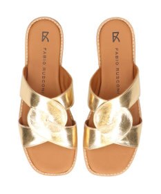 INTER-CHAUSSURES 【FABIO RUSCONI】スクエアトウフラットスライドサンダル