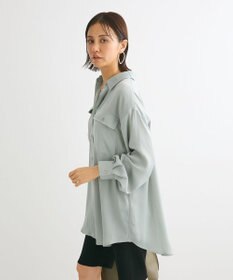 Green Parks ・ＳＵＧＡＲ　ＳＰＯＯＮ　サテンオーバーシャツチュニック