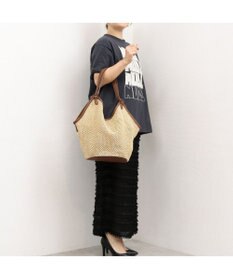 UNBILLION カシュカシュ cachecache / フェイクレザーショルダーバッグ付雑材風トート