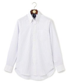 J.PRESS MEN 【PREMIUM PLEATS / 形態安定】スーピマコットンパナマストライプ ドレスシャツ / B.D.