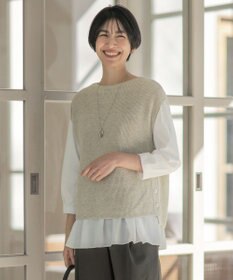 J.PRESS LADIES S 【洗える】Linen Cotton Vest  ニット ベスト