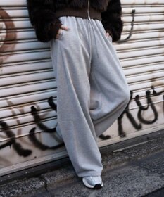 WEGO 【ウエストゴム/SMサイズ展開】カーブデザインスウェットパンツ