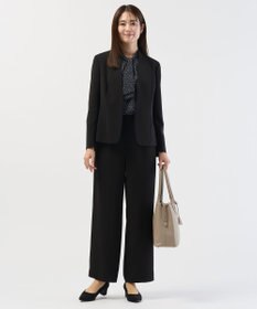 J.PRESS LADIES 【セットアップ対応】セラテリーダブルクロス ノーカラー ジャケット