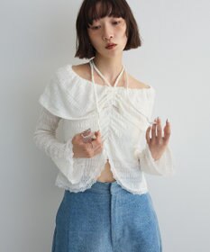 Green Parks シャーリングオフショルプルオーバー