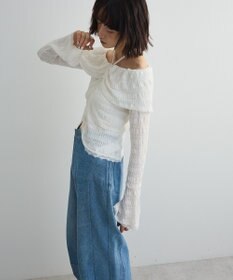 Green Parks シャーリングオフショルプルオーバー