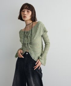 Green Parks シャーリングオフショルプルオーバー