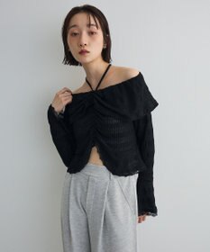 Green Parks シャーリングオフショルプルオーバー