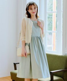 Tiaclasse 【洗える】メッシュ編みスリーブカーディガン